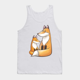 Mommy fox with baby fox Tank Top
